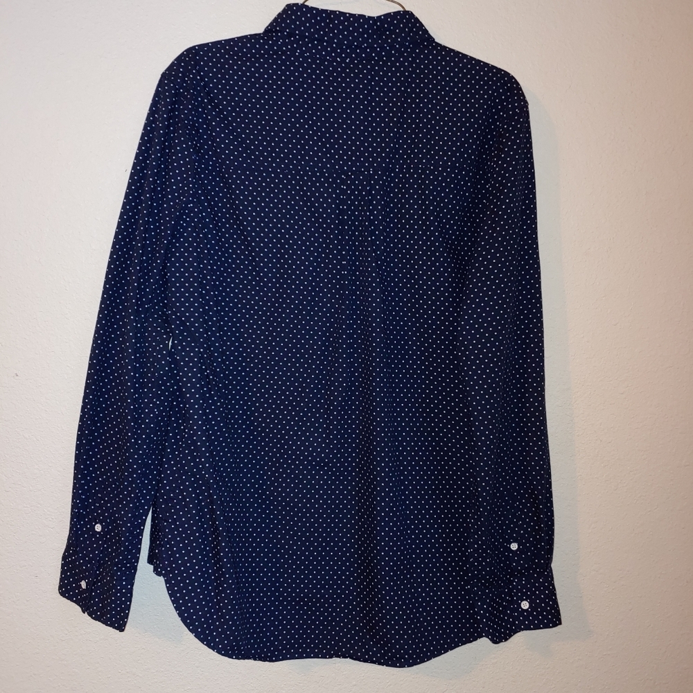 Prince & fox polka dot button down xl navy white - Picture 2 of 8